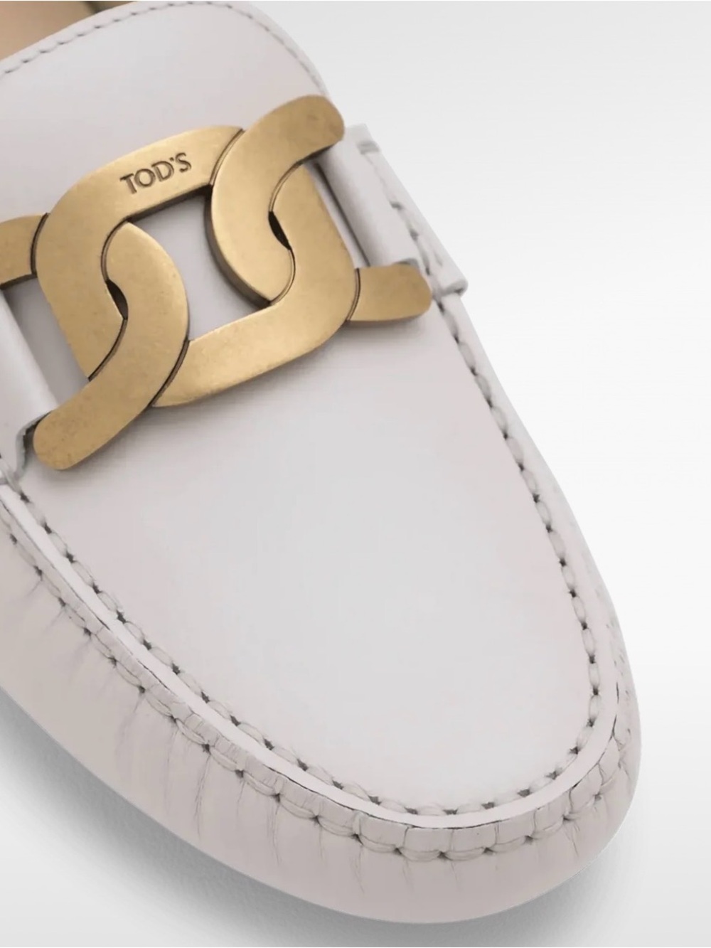 Tod's White Patent Leather Horsebit Boat Loafers Kate Gommino Heritage Designer